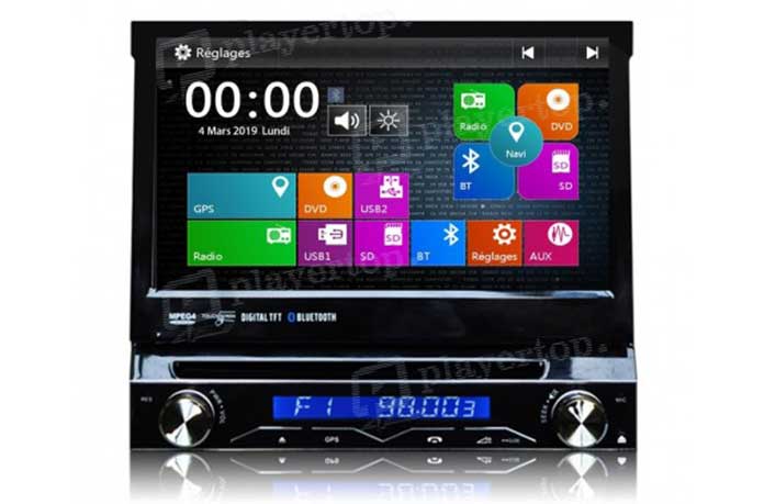 autoradio 1 DIN écran motorisé GPS